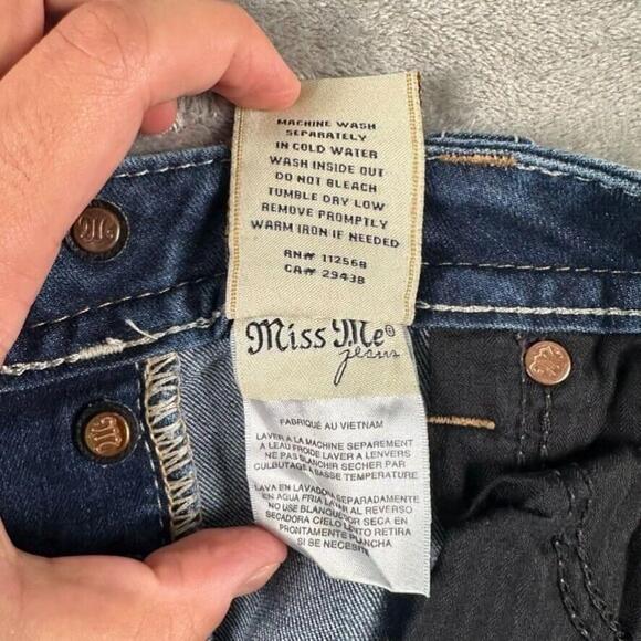 Miss Me Jeans Womens 27 Exposed Button Fly Thick Stitched Western Cowgirl Boot - Picture 10 of 15